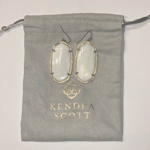 Danielle Gold Statement Earrings White Pearl